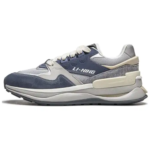 Li Ning Sports Life Collection Slip Resistant, Abrasion Resistant, Rebound Low top Casual Shoes Men's Blue Gray