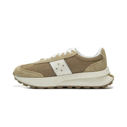 Li Ning Light Boat Abrasion Resistant Slip Resistant Coverage Low top Casual Shoes Unisex Khaki