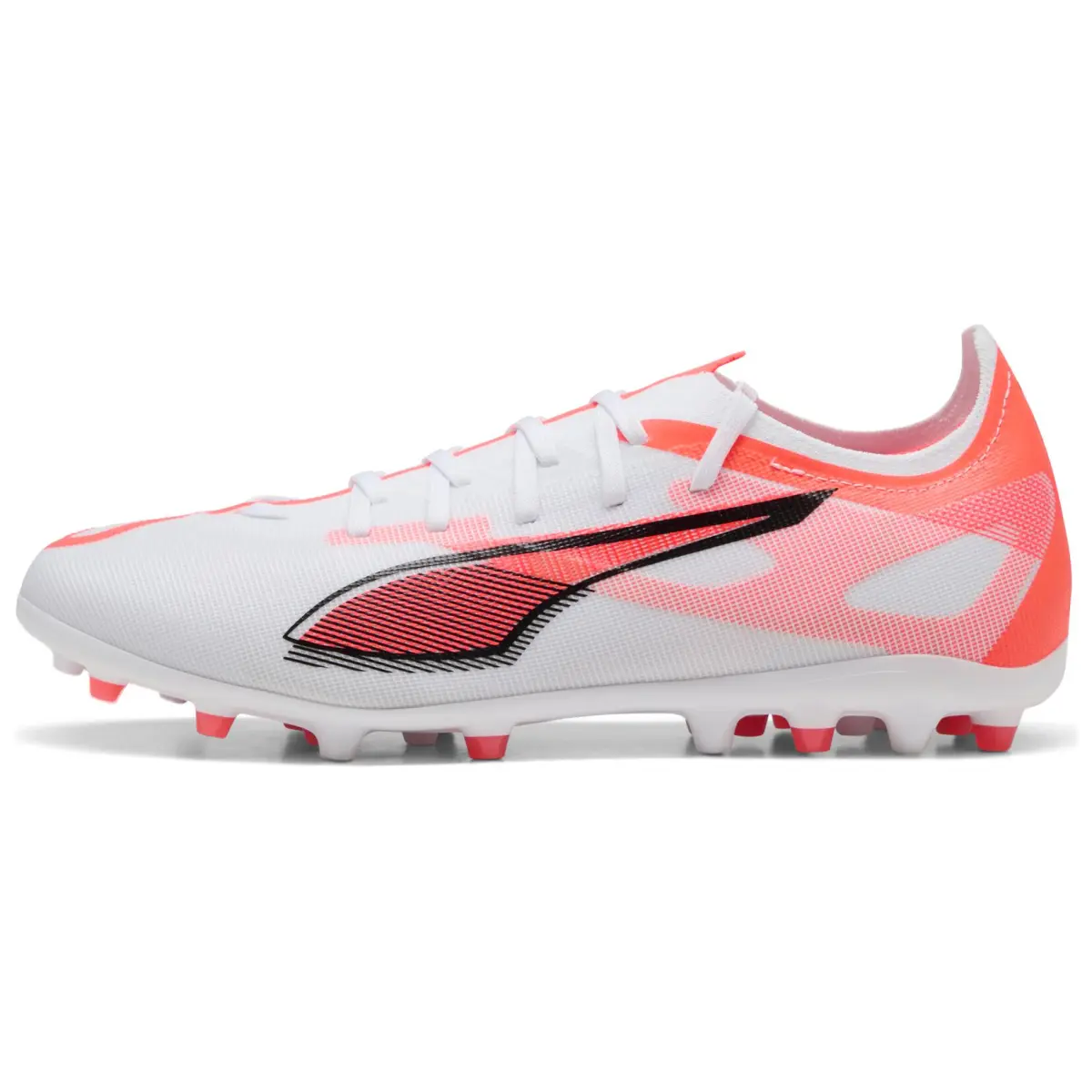 PUMA Ultra 5 Match MG Multi Ground Abrasion Resistant Soccer Shoes Men's White