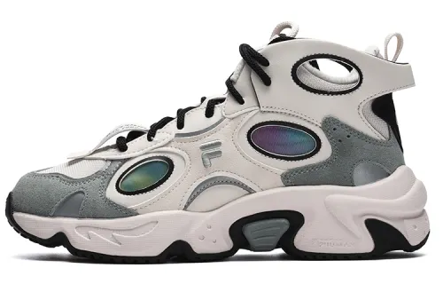 FILA FUSION Raccoon Mid We Fleece Lined Fashion Trend Sports Mid top Casual Shoes Women's Snow Limestone
