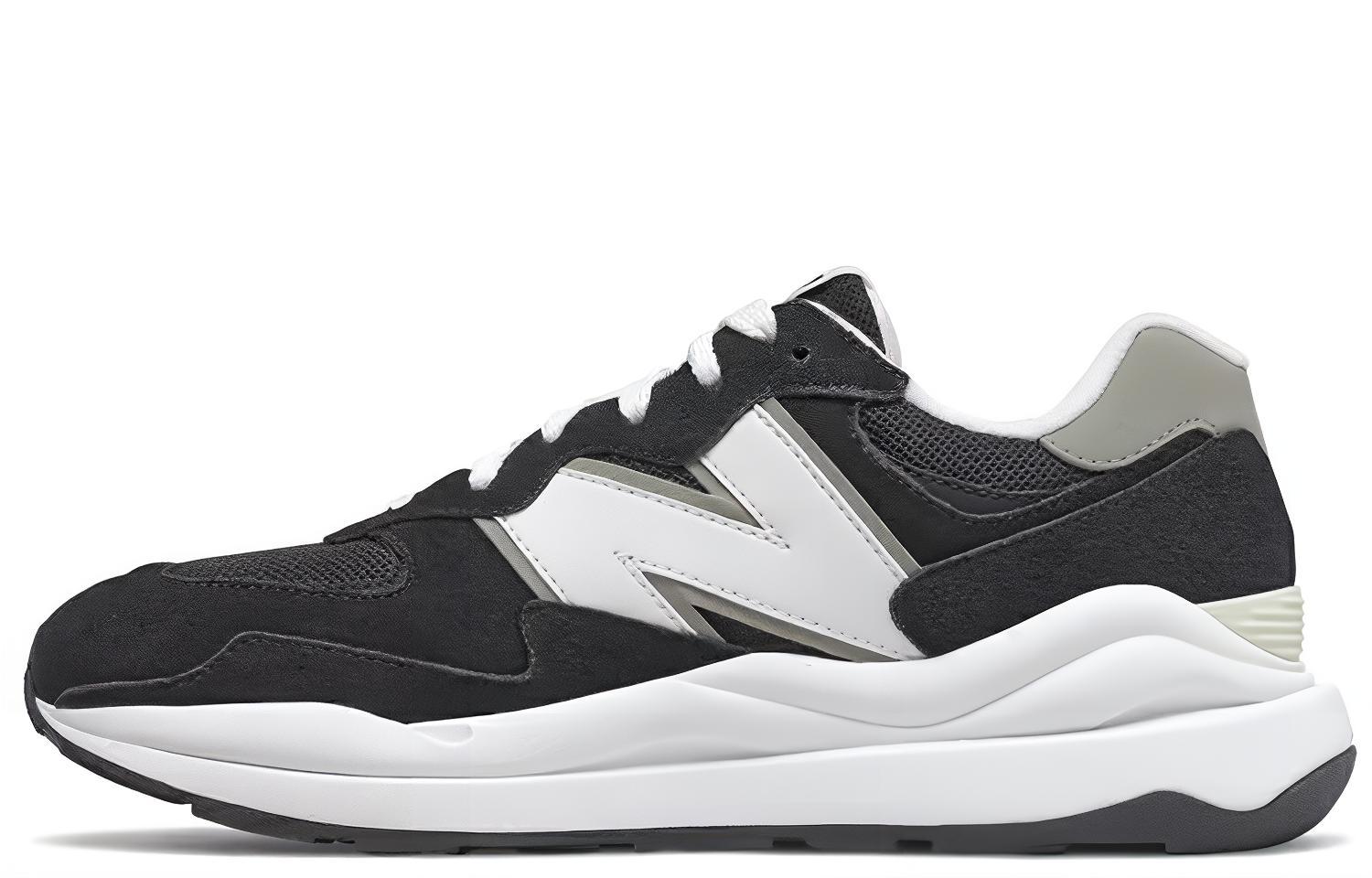 New Balance NB 5740 leather sports shock-absorbing, wear-resistant and breathable low-top lifestyle shoes for men and women, black and white