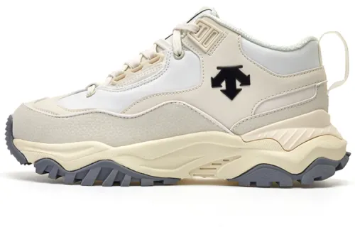 DESCENTE Sport Style Breathable Abrasion Resistant Coverage Support Low top Running Shoes Unisex White