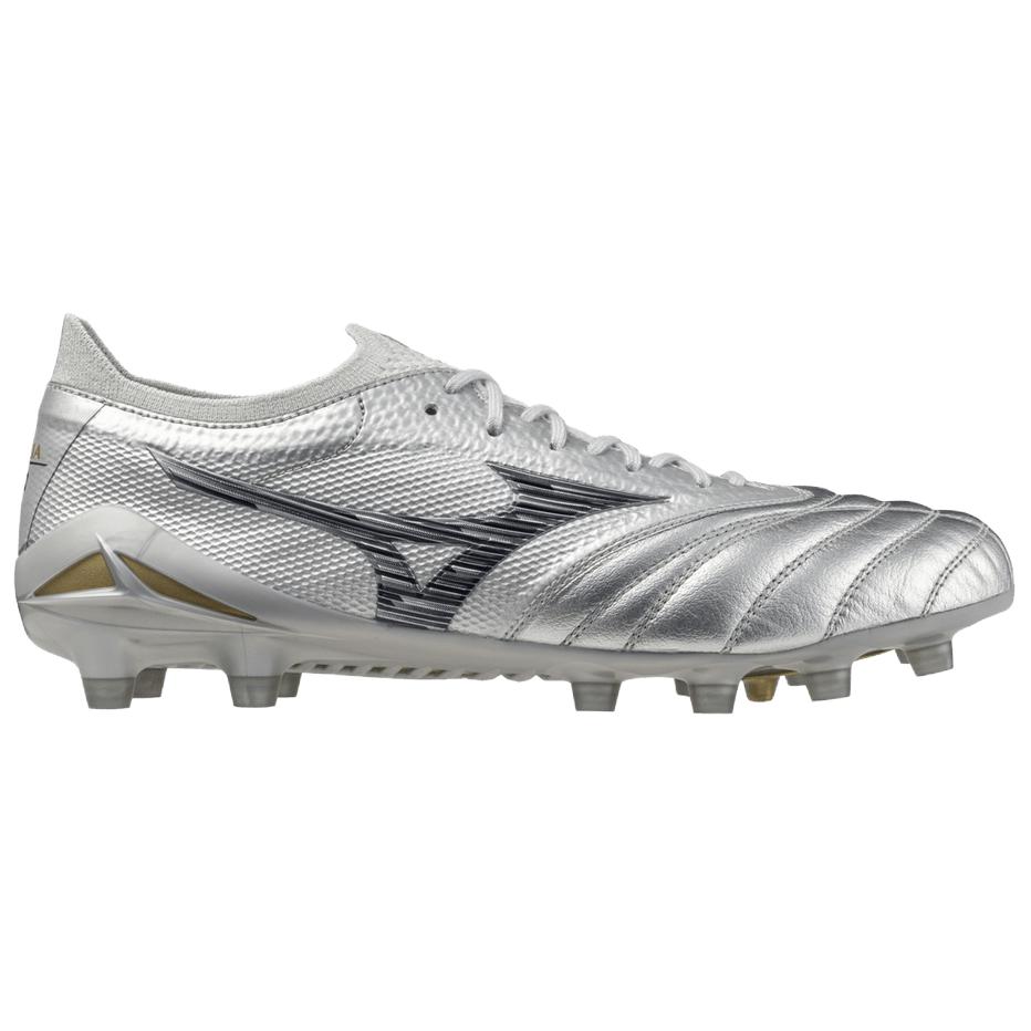 Mizuno Morelia Neo 4 FG Firm Ground TPU Slip Resistant Abrasion Resistant Soccer Shoes Unisex Silver