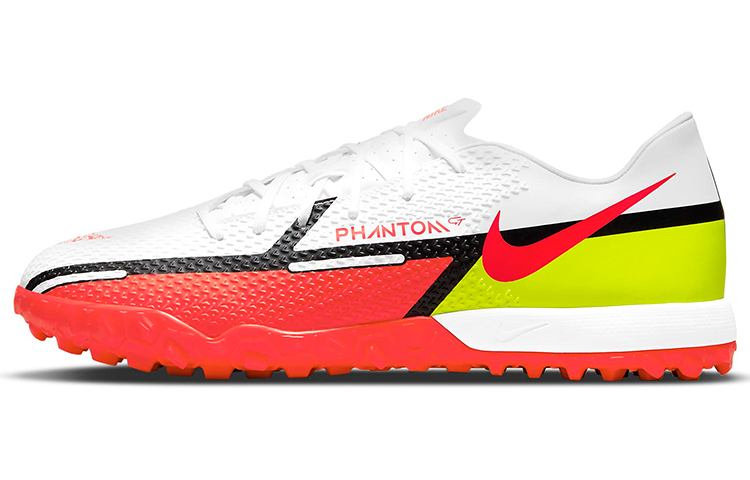 Nike Phantom GT2 2 Academy round head lace-up TF (glue spikes) hard grass artificial grass anti-slip wear-resistant support football shoes men's white yellow orange
