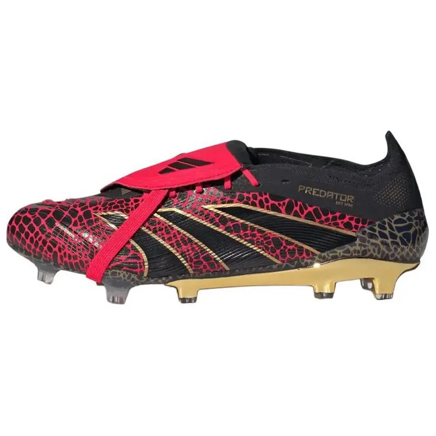 Adidas Slip Resistant Abrasion Resistant Soccer Shoes Unisex Black Red