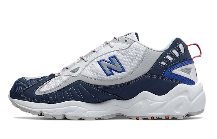 New Balance NB 703 Comfortable and versatile outdoor functional shoes, shock-absorbing support, low-cut lifestyle shoes, men's style, blue and white