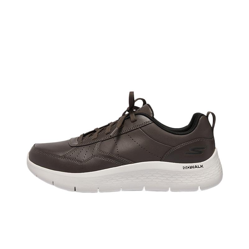 Skechers MEN’S GO WALK Cow Leather Comfortable Abrasion Resistant Low top Casual Shoes Men’s Brown