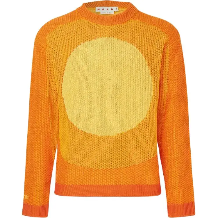 MARNI Sweaters Men's Orange Crew Neck Moderate