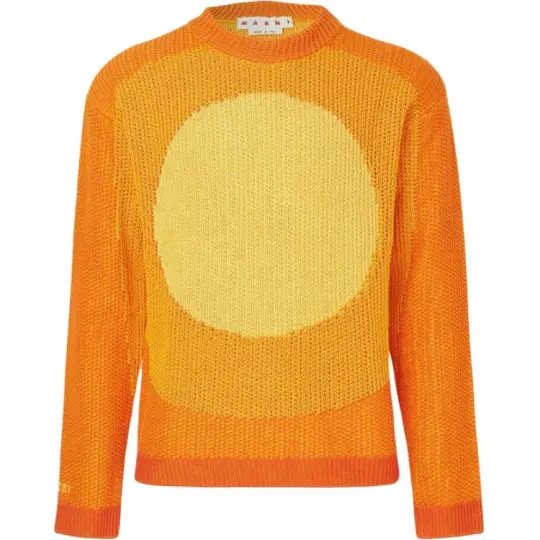 MARNI Sweaters Men's Orange Crew Neck Moderate