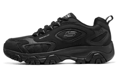 Skechers Outdoor Textile, Synthetic Leather Cushioning, Wear Resistant Low top Casual Shoes Men's Black
