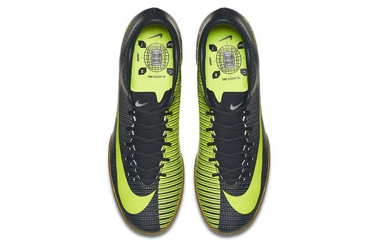 Nike IC/in Leather Cushioning Slip Resistant Abrasion Resistant Soccer Shoes Men’s Black Green