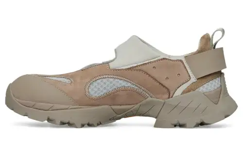 ROA Split Suede Comfortable Slip Resistant Abrasion Resistant Low top Casual Shoes Unisex Taupe