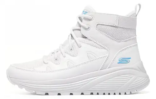 Skechers Bob's Textile, Synthetic Leather High top Casual Shoes Women's White