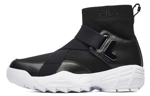 FILA Disruptor Stretch Fabric High top Athletic Shoes Women's Black