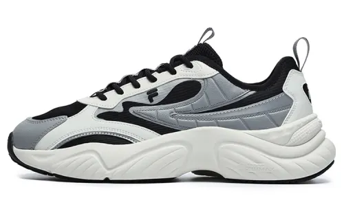 FILA FUSION Conch Textile, Leather Low top Casual Shoes Men's Black Gray