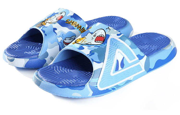 PEAK X IDX Slide Slippers Men's Blue Camouflage Color