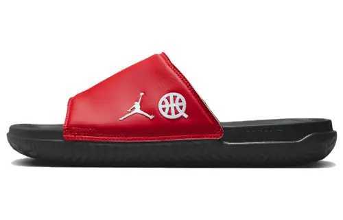 Jordan Play Slide Quai 54 University Red Black Classic Green White