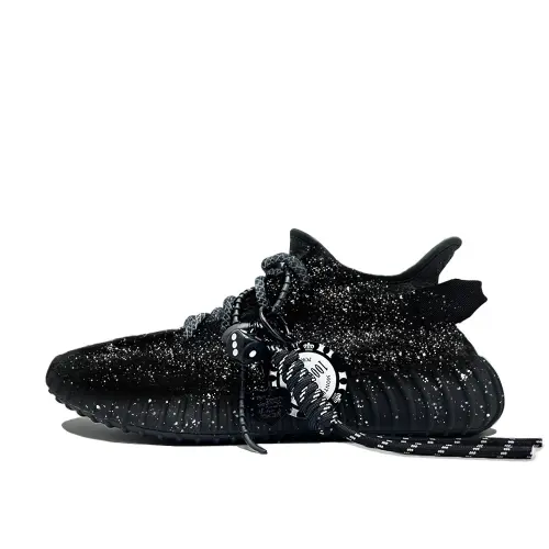Adidas Originals Yeezy Boost 350 V2 Baby's Breath Abrasion Resistant Low top Casual Shoes Unisex Black