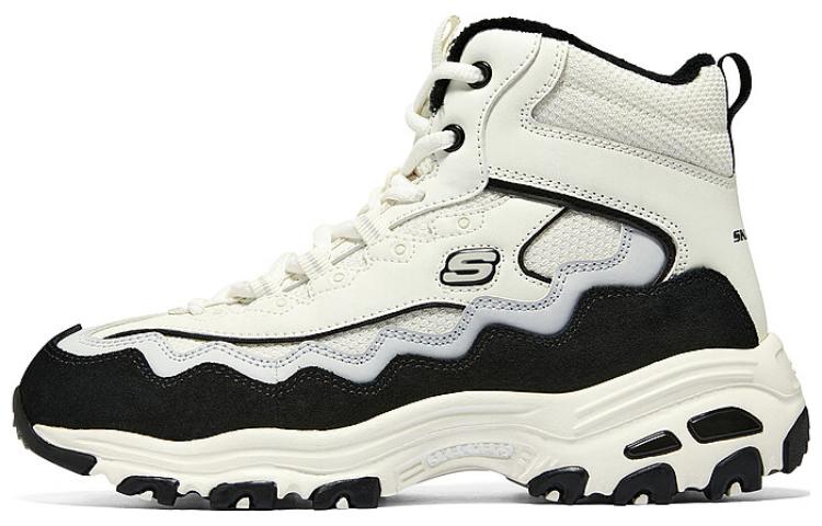 Женские ботинки Skechers D'LITES 1.0 (бело-серые)
