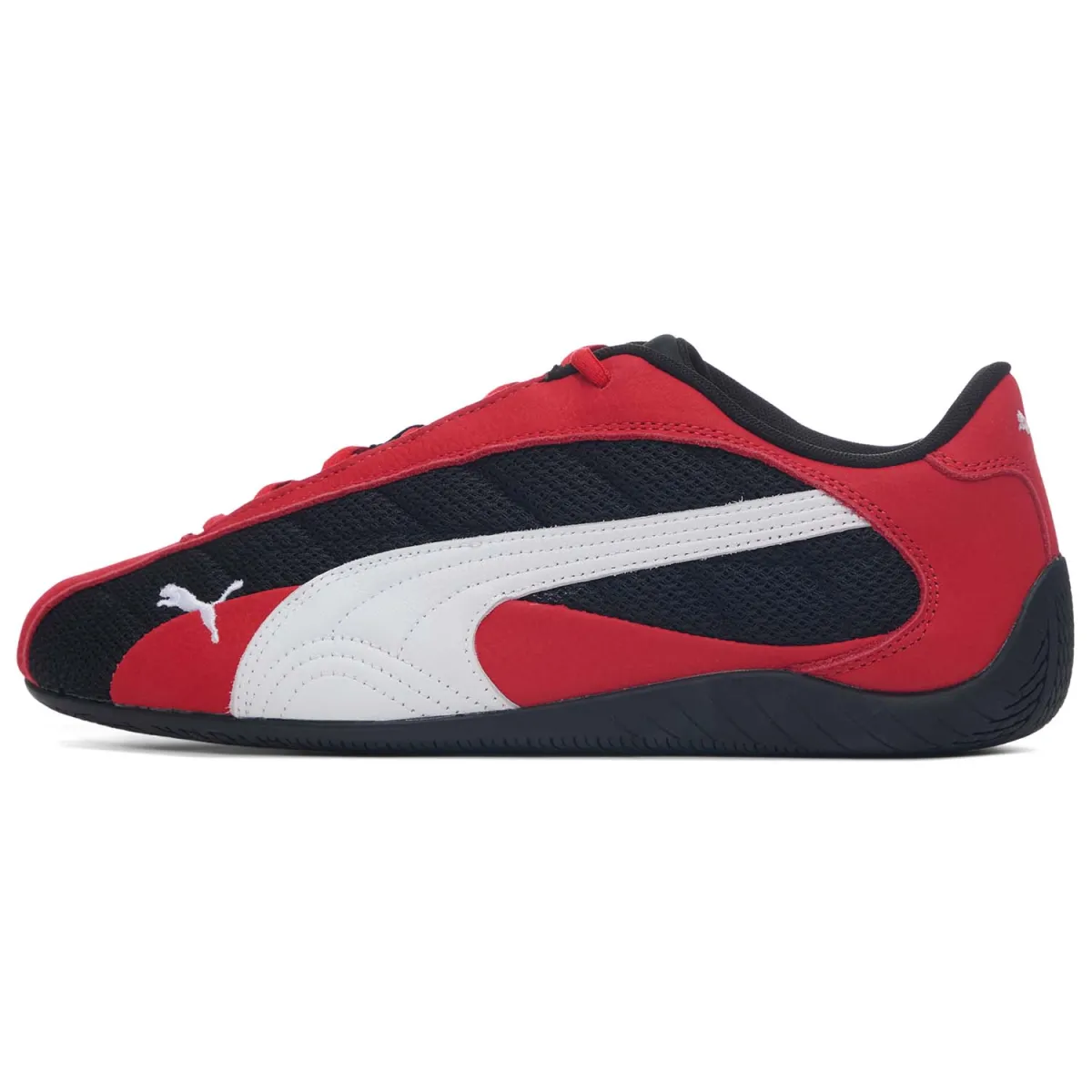 PUMA Speedcat Textile, Top Grain Cow Leather Low top Casual Shoes Unisex Black Red