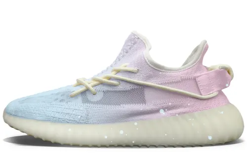 Adidas Originals Yeezy Boost 350 V2 YDCC Mermaid's Tear Abrasion Resistant Low top Casual Shoes Unisex Blue Pink