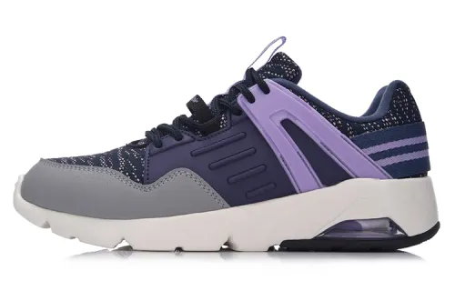 Li Ning Bubble Casual Shoes Women's Low Top Gray/Purple