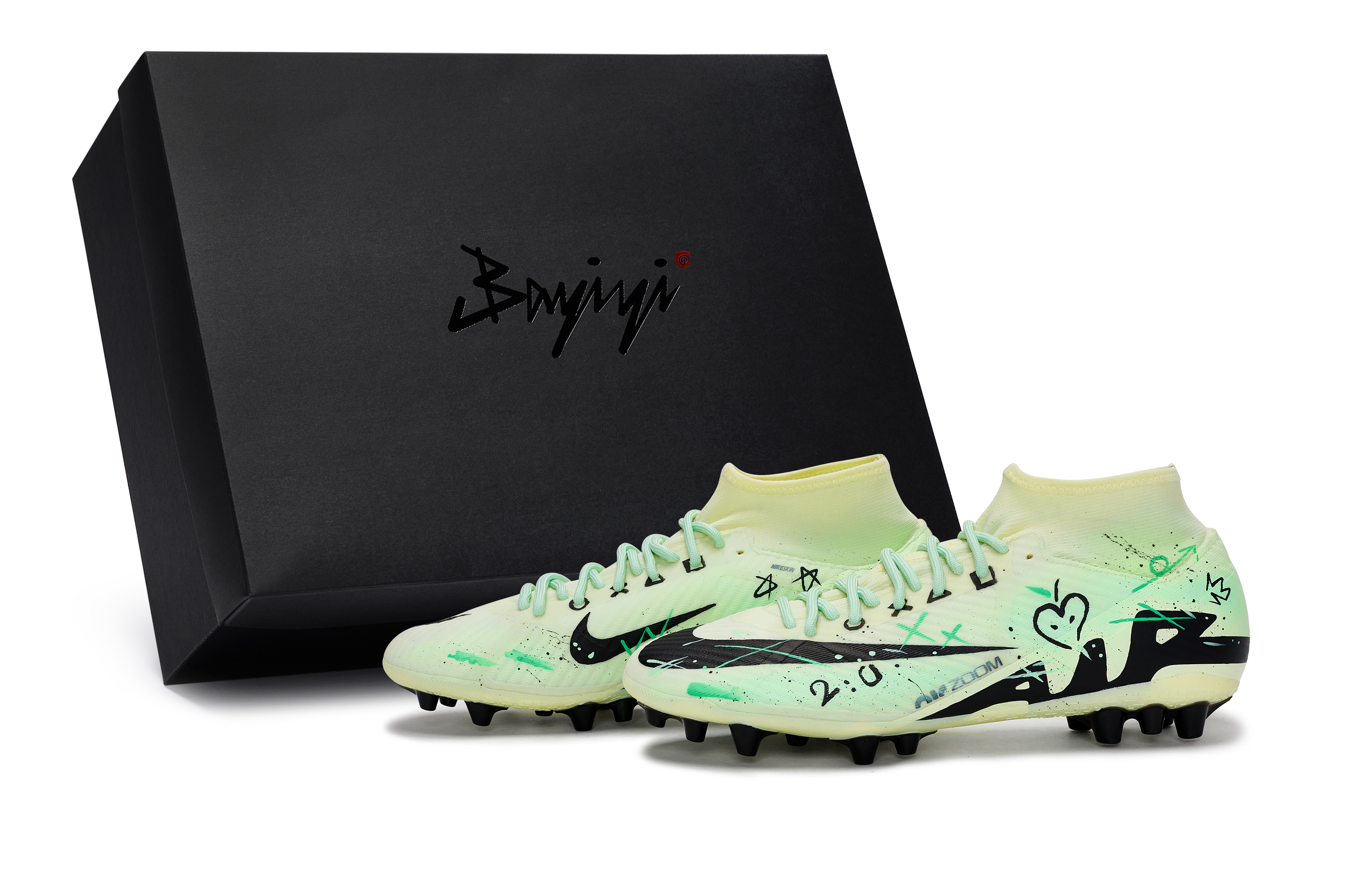 Nike Mercurial Superfly 9 AG Artificial Ground Slip Resistant Soccer Shoes Men’s Black Rice Green