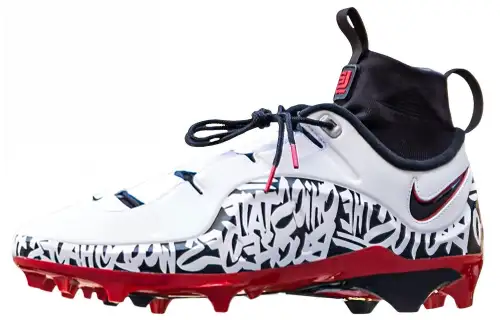 Nike Lebron 4 FG Firm Ground Natural Grass Slip Resistant Soccer Shoes Men's White Black Red