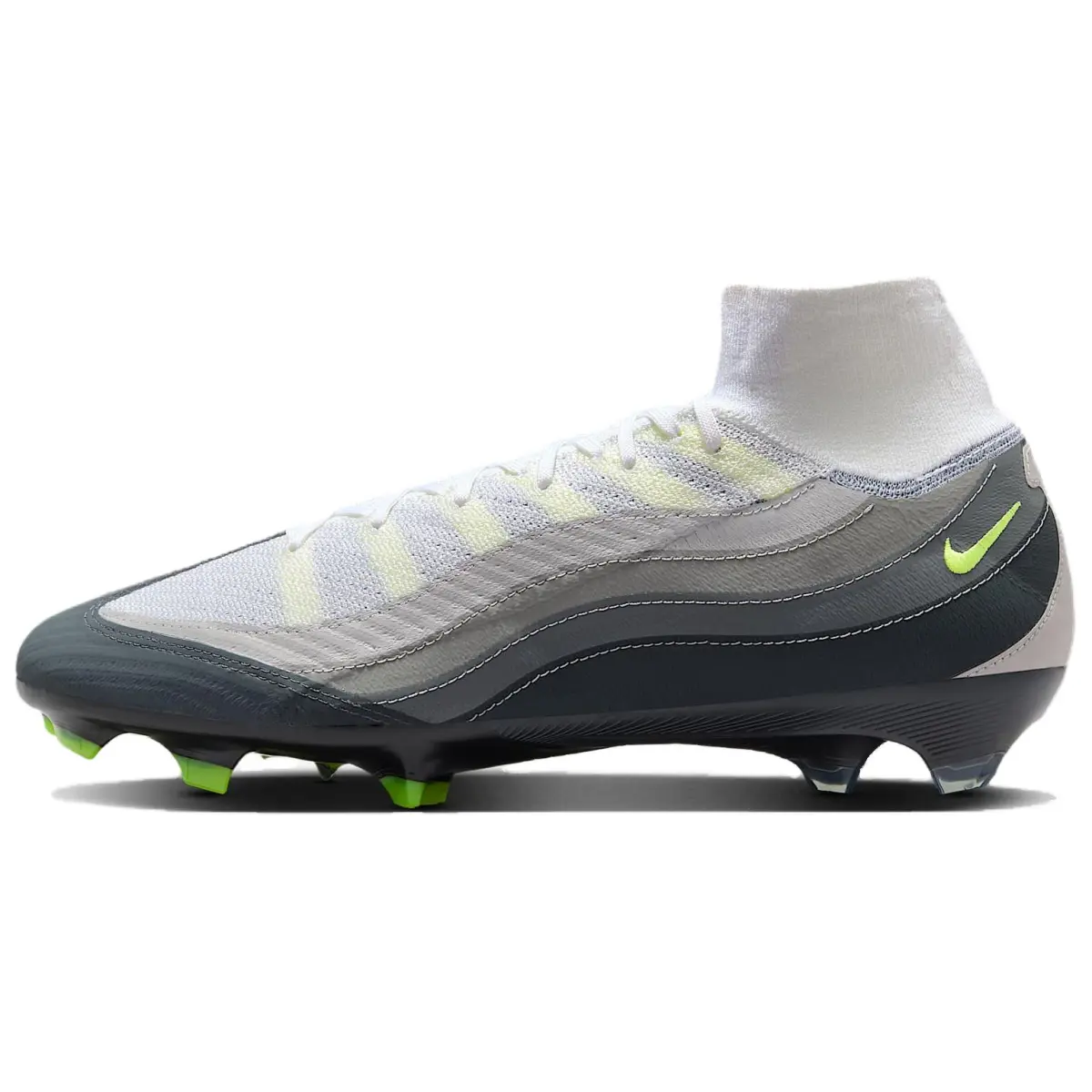 Nike Mercurial Superfly 10 FG Firm Ground Fabric Slip Resistant Abrasion Resistant Soccer Shoes Unisex Gray Black