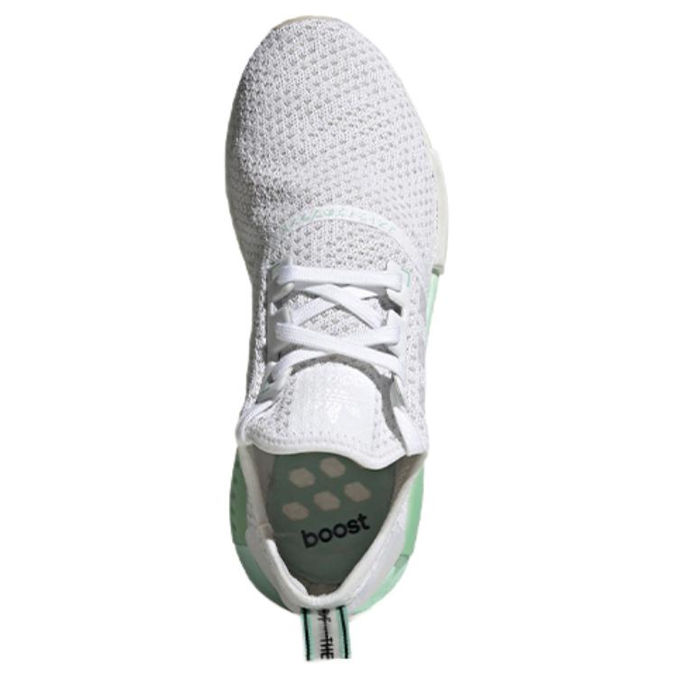Кроссовки adidas originals NMD_R1 (белый / зеленый) — Белый / зелёный — фото 5