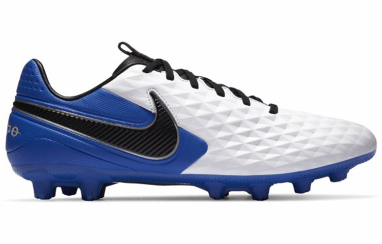 Мужские кроссовки Nike Tiempo Legend 8 HG (белый / синий) — фото 2