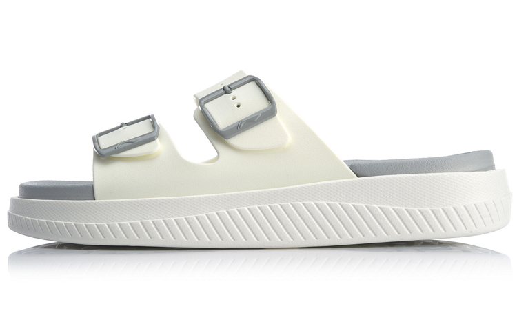 Li Ning Clap Comfortable EVA Quiet Slide Slippers Men's Standard White