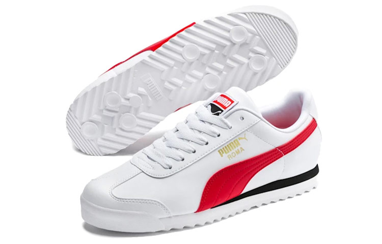 Мужские кроссовки PUMA Roma Basic+ (бело-красные) — фото 4