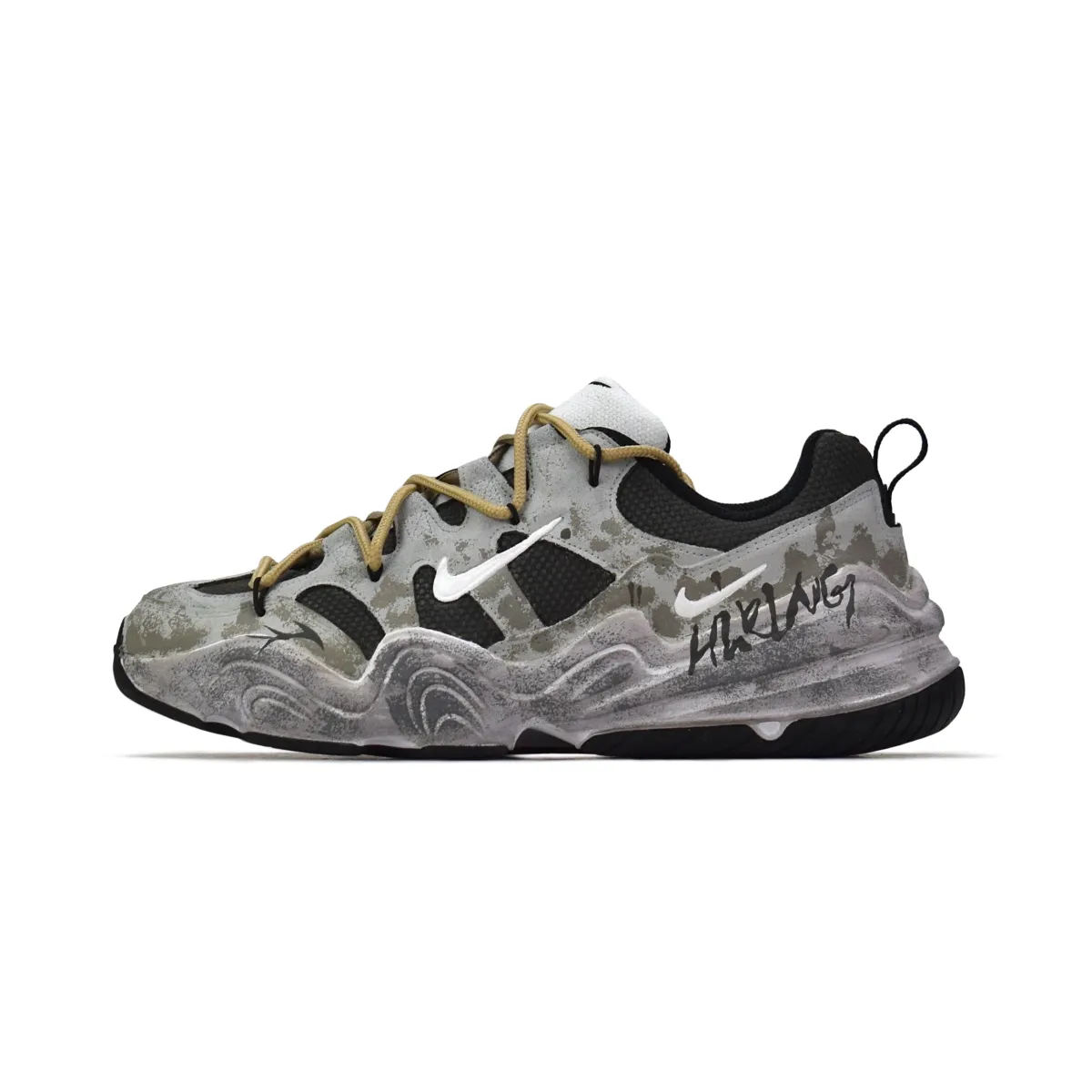 Nike Tech Hera Abrasion Resistant Low top Casual Shoes Unisex Gray Black