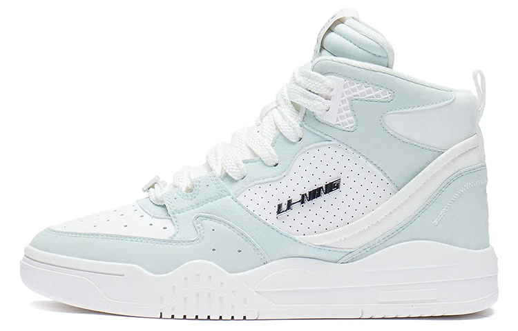Li Ning Yuebai Synthetic Leather Cushioning Slip Resistant Abrasion Resistant High top Sports Casual Shoes Women's