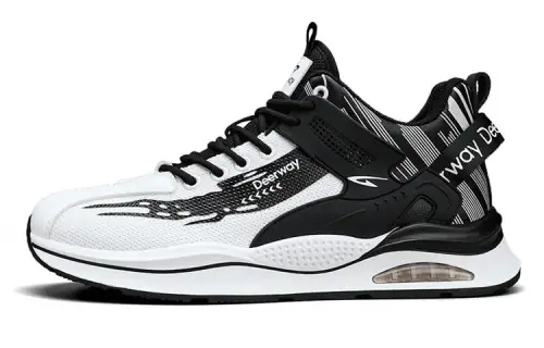 DEERWAY Breathable And Wear resistant Low top Casual Shoes Men's Black White