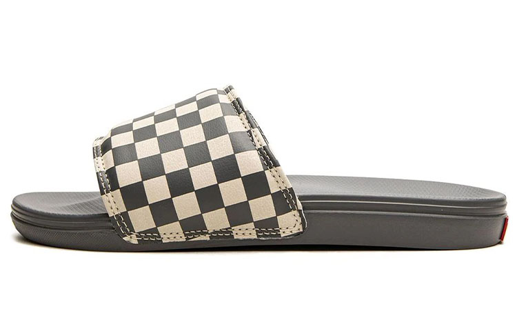 Vans La Costa Slide On Sports Slippers Black White Distress Grid 'Black White'