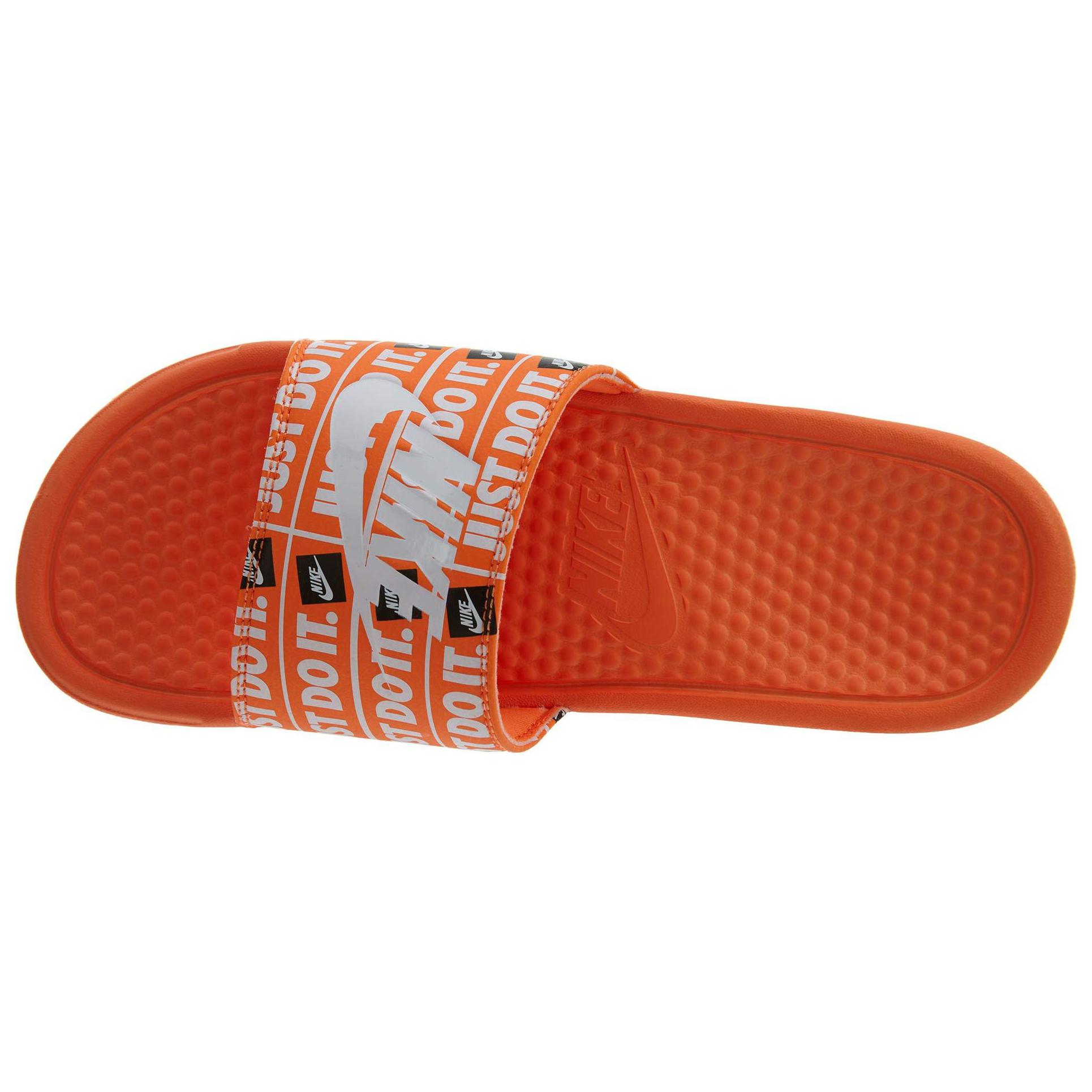 Шлепанцы Nike Benassi (бело-оранжевые) — Оранжевый — фото 3