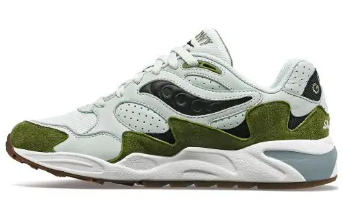 Saucony Grid Shadow 2 Cushioning, Wear Resistant Low top Casual Shoes Unisex White Green
