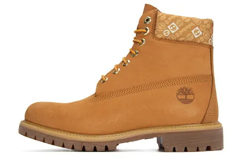 Timberland Premium 6 Inch Waterproof Boots 'Wheat And Logo Print'