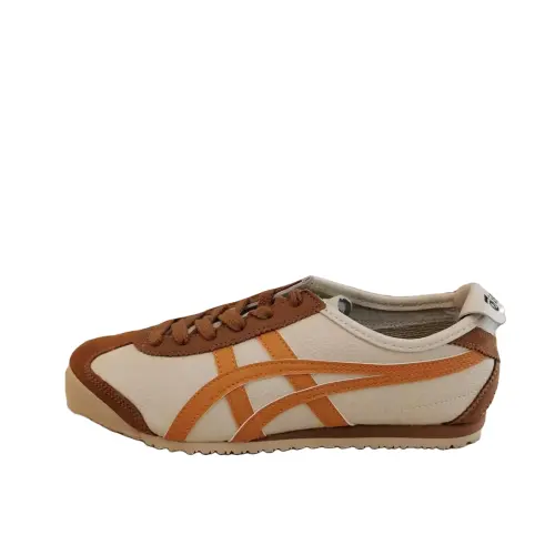 Onitsuka Tiger MEXICO 66 Slip Resistant Abrasion Resistant Low top Casual Shoes Unisex Beige Brown Orange