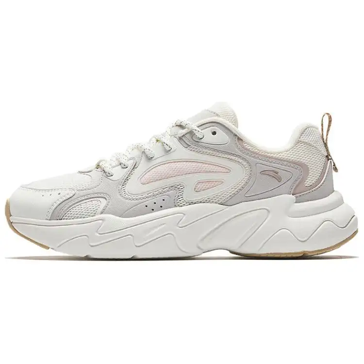 Anta Pulse Slip Resistant, Abrasion Resistant, Breathable Low top Casual Shoes Women's White Gray Pink