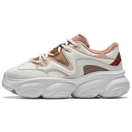 Anta Fleece Paw Fleece Lined Comfortable Slip Resistant Thermal Low top Casual Shoes Women's White Pink Brown