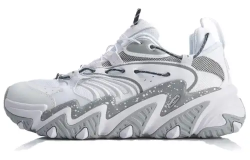 Li Ning X Claw Slip Resistant Lightweight Non slip Lightweight Low top Sports Casual Shoes Men's White Silver