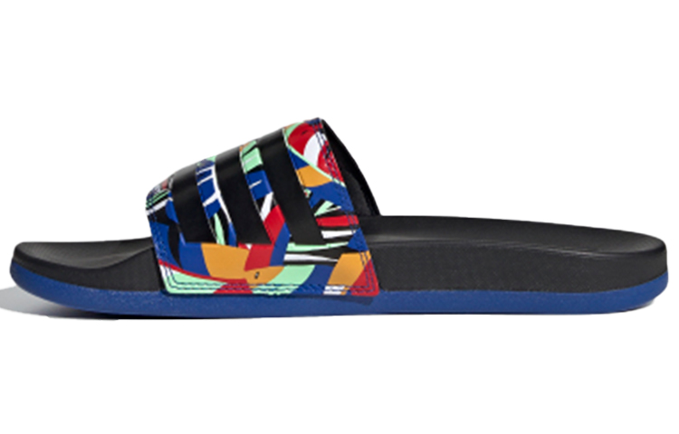 Adidas Adilette Comfort 'Farm Rio Prints Black Royal Blue' Women's