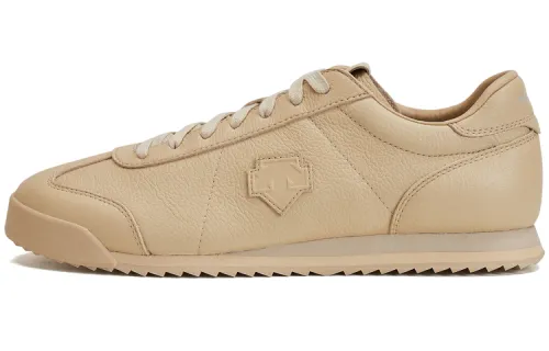 DESCENTE Chron Leather Slip Resistant, Abrasion Resistant, Lightweight Low top Casual Shoes Men's Latte Brown