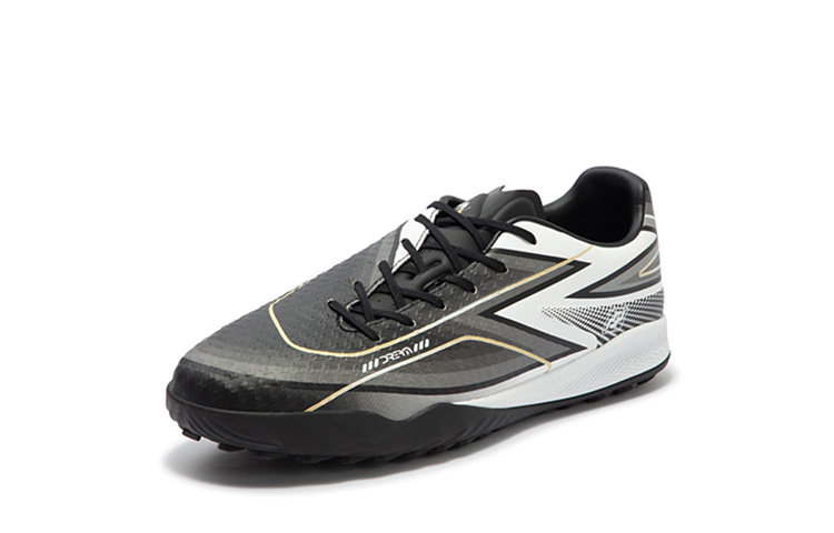 361° Dream Chaser TF The Dark Knight Cushioning Slip Resistant Abrasion Resistant Soccer Shoes Unisex Black White Gray