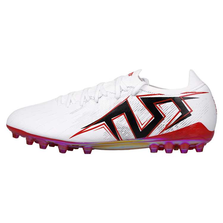 TLSS. MG Multi Ground Artificial Turf Cushioning Slip Resistant Abrasion Resistant Soccer Shoes Men’s White Black Red