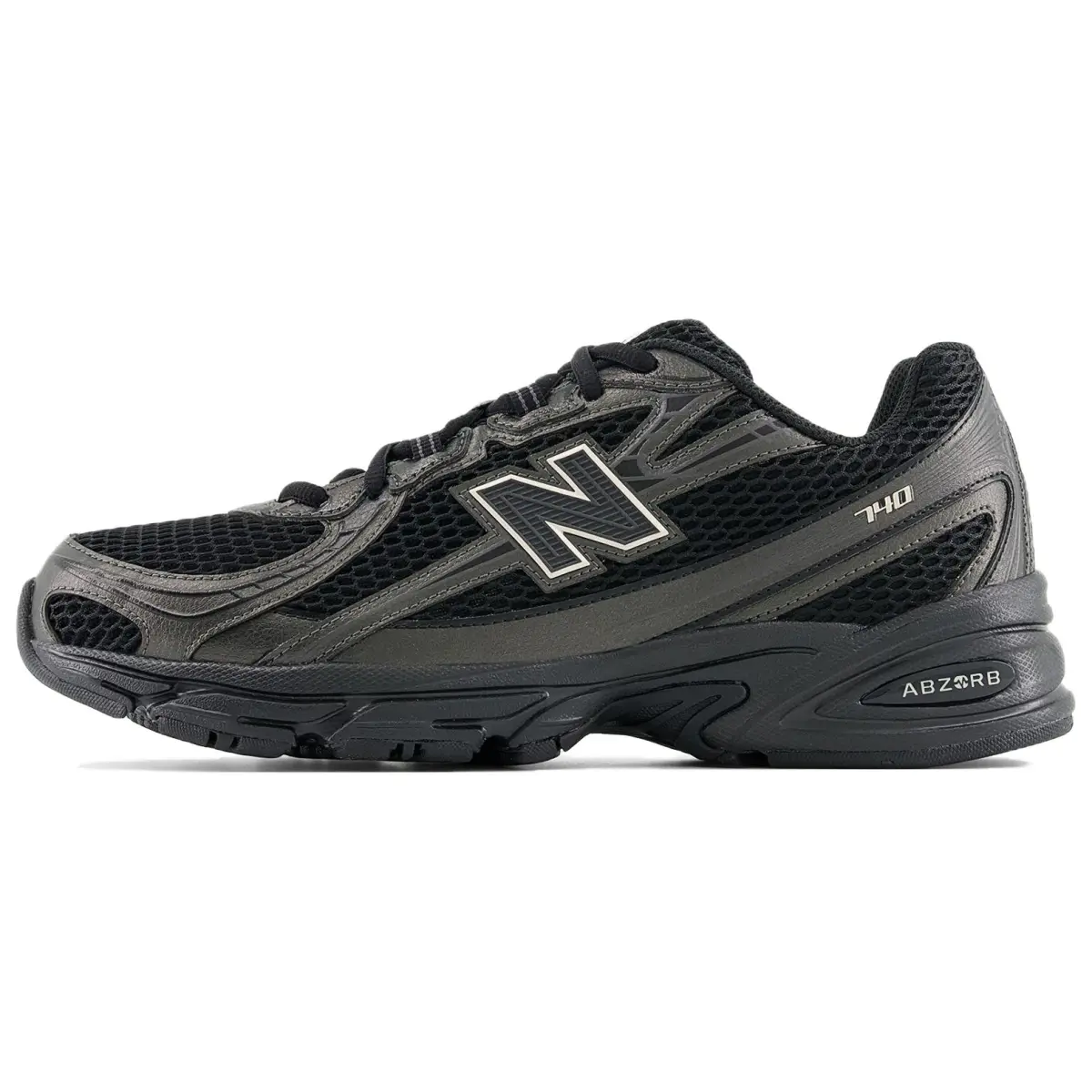 New Balance NB 740 Abrasion Resistant Breathable Height Increasing Low top Casual Shoes Unisex Black
