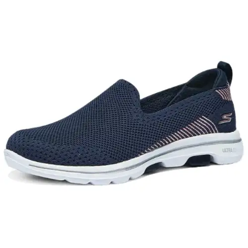 Skechers Go Walk 5 Fabric Cushioning Abrasion Resistant Breathable Low top Casual Shoes Women's Marine Blue